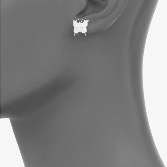 GUCCI TRADEMARK Sterling silver butterflies 🦋 earrings - Picture 9 of 15